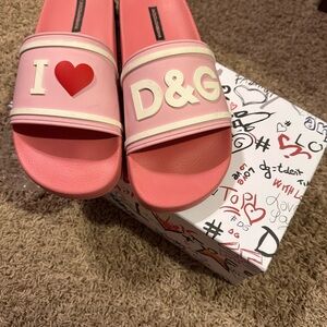 Dolce & Gabbana Pink Pool Slides